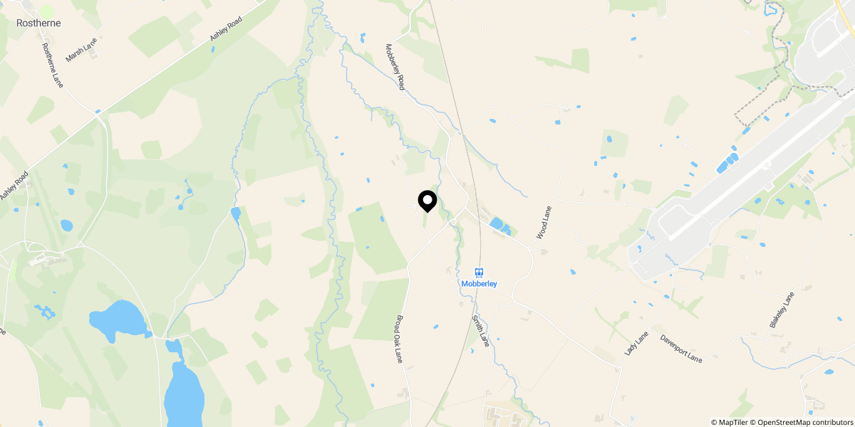 Approximate location of Stunning period home located around 10 minutes from Knutsford, Wilmslow & Hale