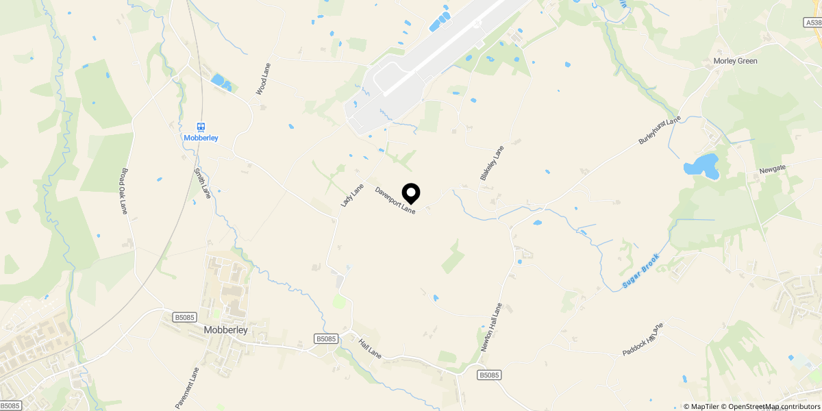 Approximate location of Country House in Mobberley with 1.5 acres