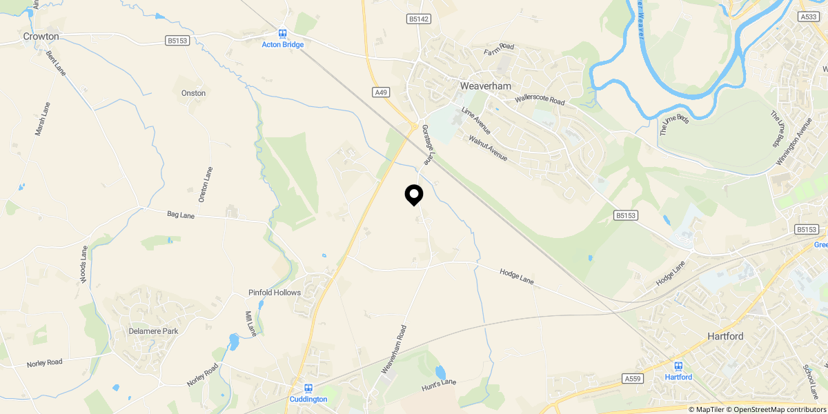 Approximate location of Gorstage Lane in 5.25 acres