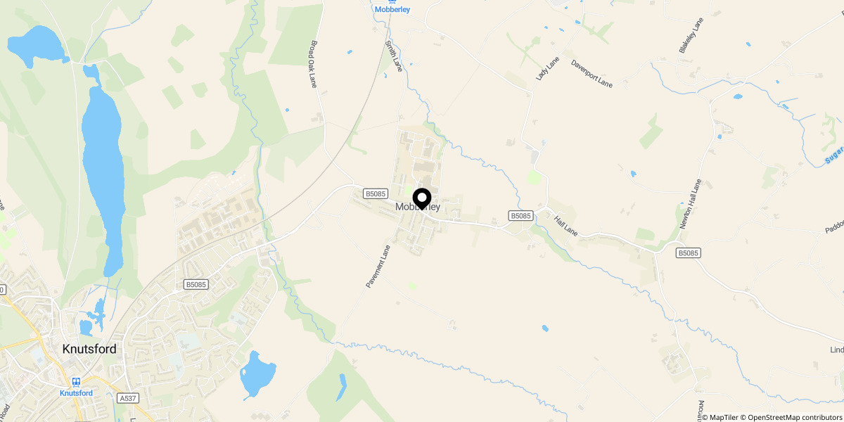 Approximate location of Great Oak Square, Mobberley