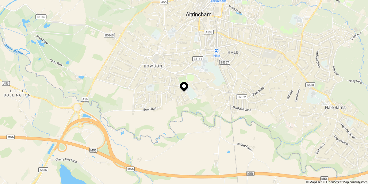 Approximate location of Birchtree Close, Bowdon