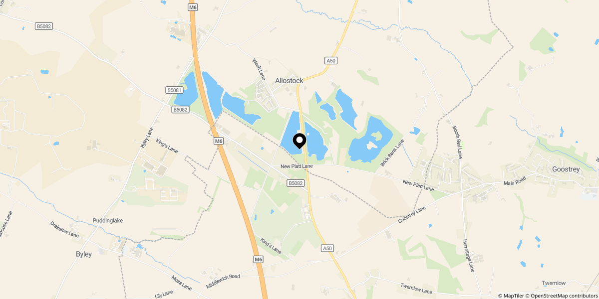 Approximate location of Knutsford Road, Cranage