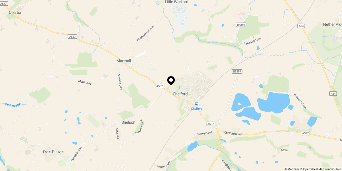 Approximate location of 3700 sq ft Victorian home, Grangewood Drive, Chelford