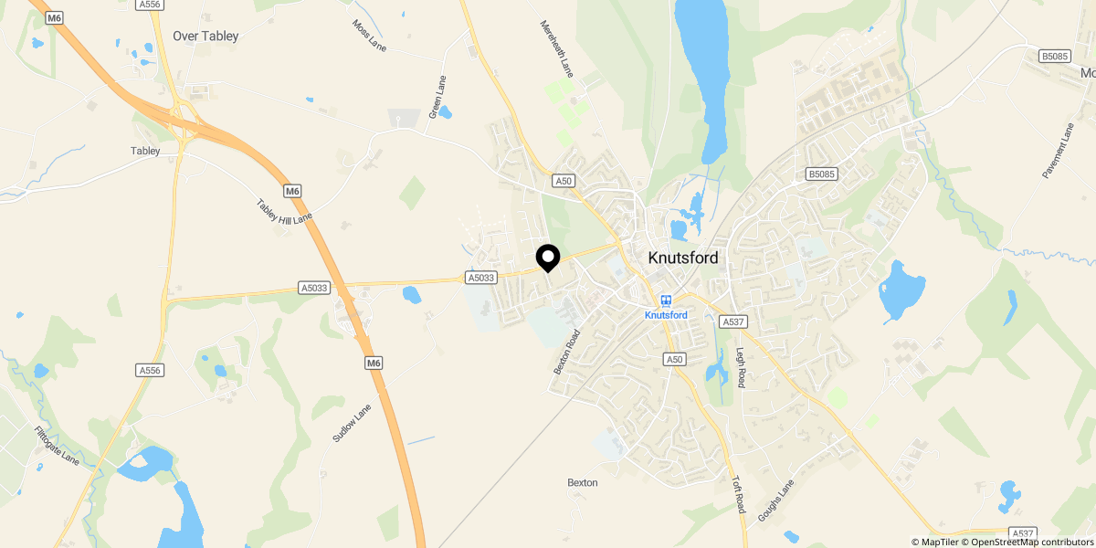 Approximate location of Sandileigh Avenue, Knutsford