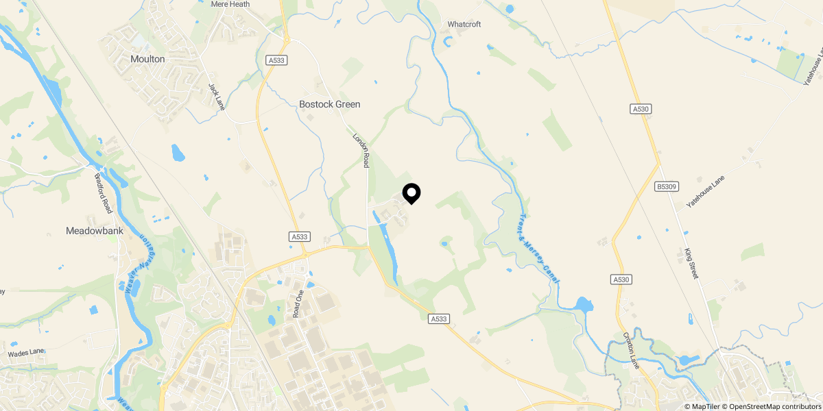 Approximate location of The Ballroom, Bostock Hall